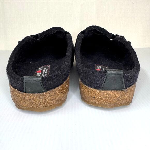 HAFLINGER GZB Felt Wool Clogs Women's 8.5/EU 39 Leather Buckle Comfort Granola - Picture 7 of 11